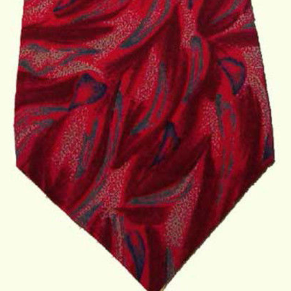 PAUL RODON Mens Necktie Tie RED Abstract Art gray Blue The Collection